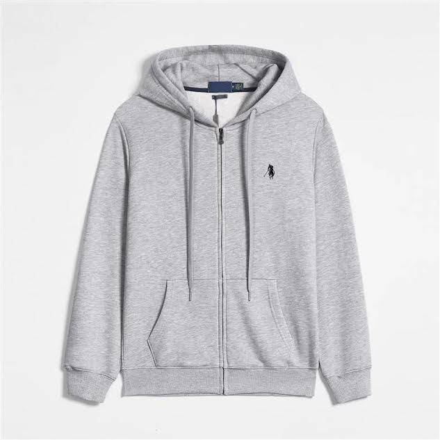 Polo zip up black grey-white-black