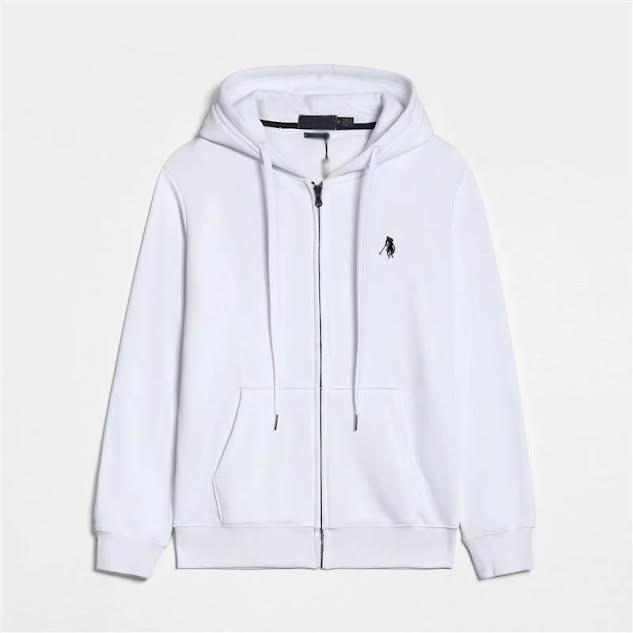 Polo zip up black grey-white-black